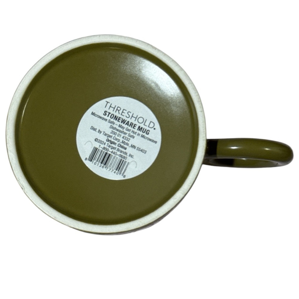 THRESHOLD Olive Green Round Handle Stoneware Coffee/Soup Mug Set of Two - NWT - Picture 5 of 5